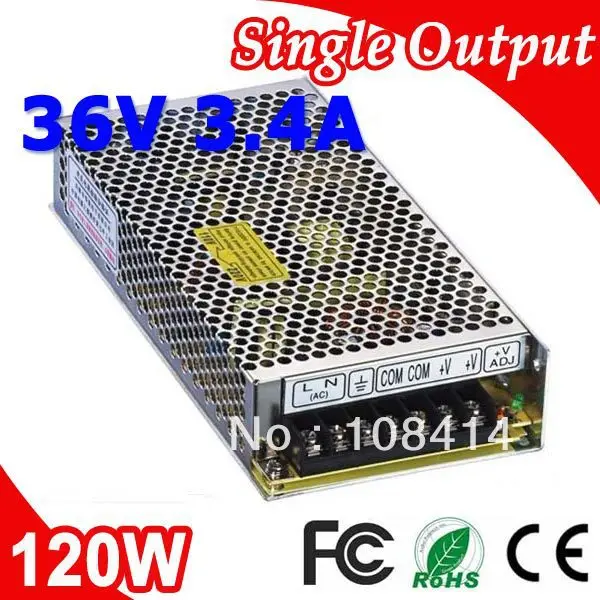 

S-120-36 120W LED 3.4A 36V Power Supply Transformer from 110V 220V AC to DC Output