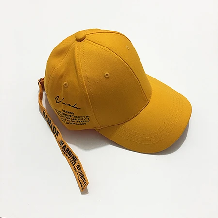yellow GD Ring, длинная хлопковая бейсболка с поясом, хип-хоп, модные мужские Регулируемые кепки, летние шапки, Женская Бейсболка - Цвет: yellow