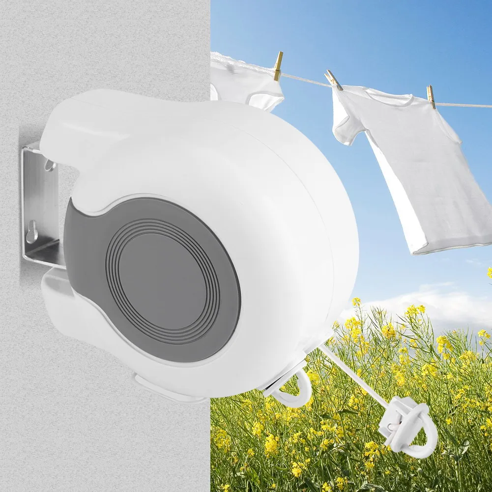 26m Wall Hanger Retractable Clothesline Indoor Clothes Hanger Drying Rack Towel Rack Retractable Clothesline Clothes Dryer