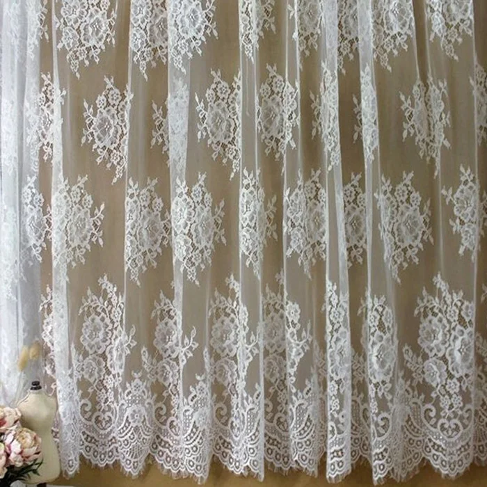 

Французский кружевной материал, новый дизайн, элегантные модные вязаные ресницы, кружевная ткань, белый, черный, гипюр, кружевная ткань для ...