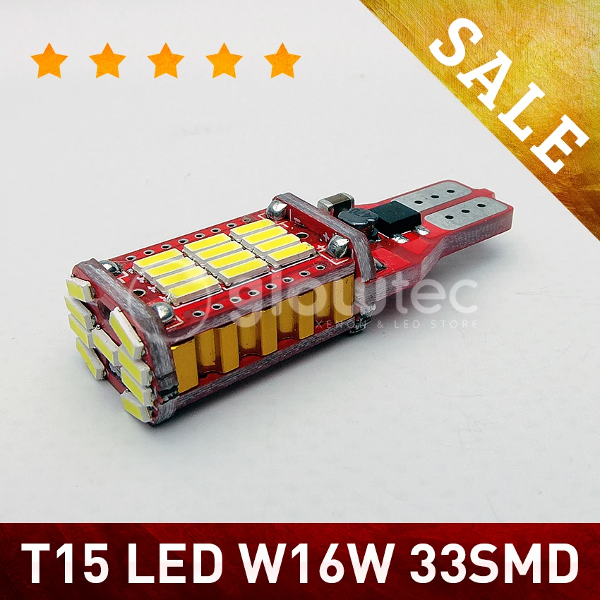 

1 шт., светодиодный светильник 33SMD W16W T15 T10 4014
