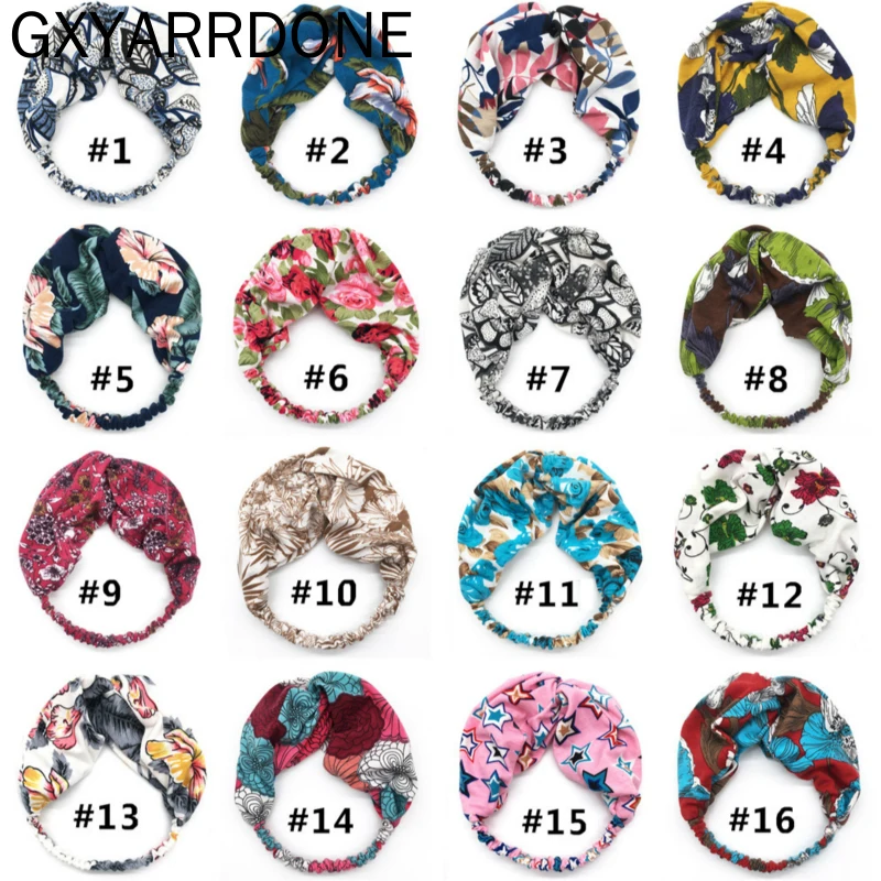 

2019 New Women Girls Bohemian Hair Bands Flower Cotton Headbands Retro Cross Turban Bandage Bandanas HairBands Hair Accessories