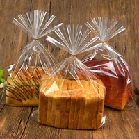 100pcs lot transparent toast bread bag plastic food packaging bakery baking supplies packaging party large bread bag