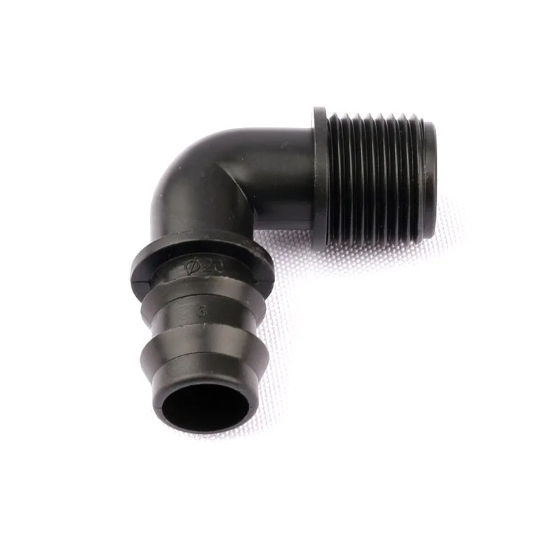 

6pcs 1/2 inch-DN20 PE Pipe Male Thread Elbow Barbed Connector PE Garden Hose Parts Horticulture Irrigation System Fittings