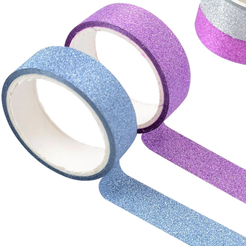 

15mm*5m Glitter Washi Tape Set Japanese Stationery Scrapbooking Decorative Tapes Adhesive Tape Kawai Adesiva Decorativa