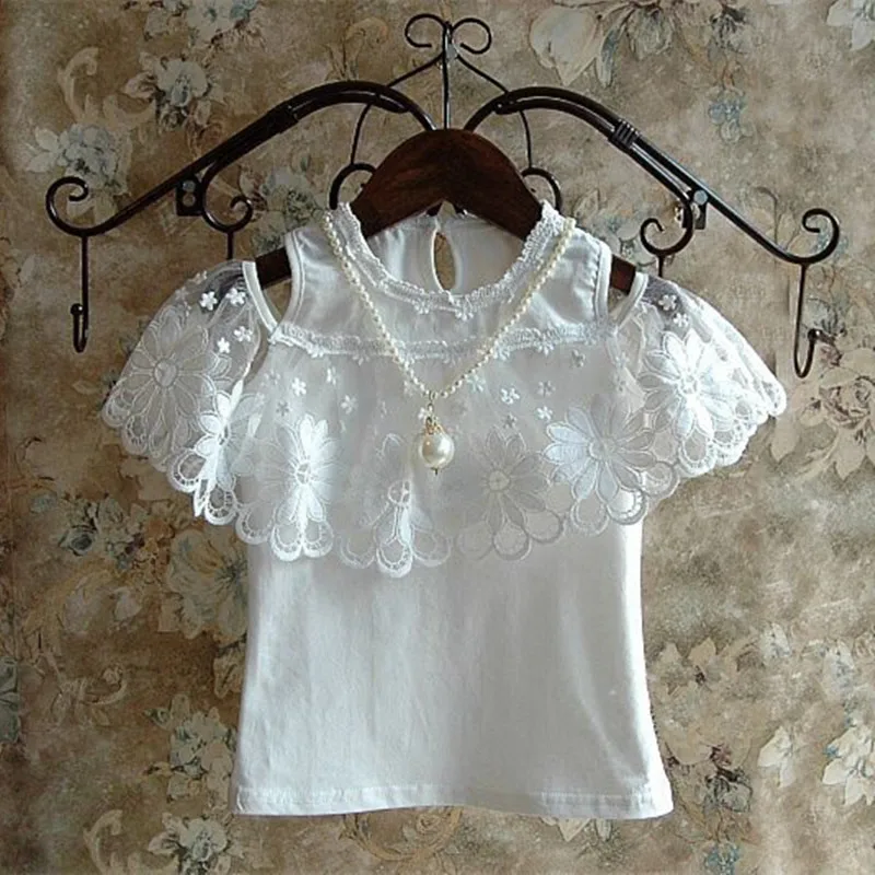 Одежда для девочек летний детский комплект белый кружевной топ принцессы с