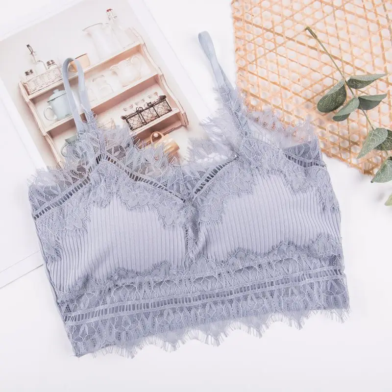 Сексуальное женское кружевное покрывало топы беспроводное сексуальное нижнее