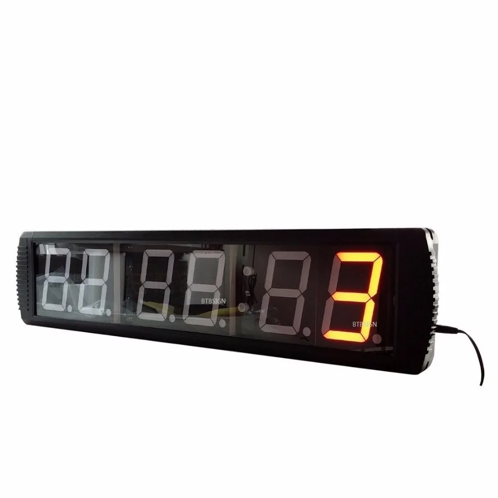 4'' 6Digit Large Wall Clock Multifunction Programmable CrossFit Timer For Garage EMOM Tabata Training | Дом и сад