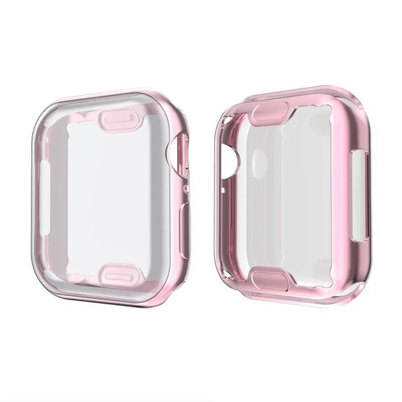 Rose Gold Funda Case for Apple watch 1 2 3 4 Protector Cover Soft Skin Shell for iwatch i watch 1 2 3 4 40 44 38 42 mm Etui Capinhas Coque - Цвет: Rose Gold