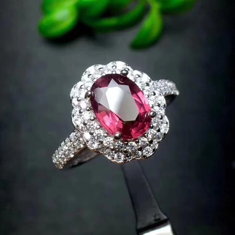 Натуральный пироп гранат кольца для женщин хорошие подарки 6x8 мм 1.8ct натуральный