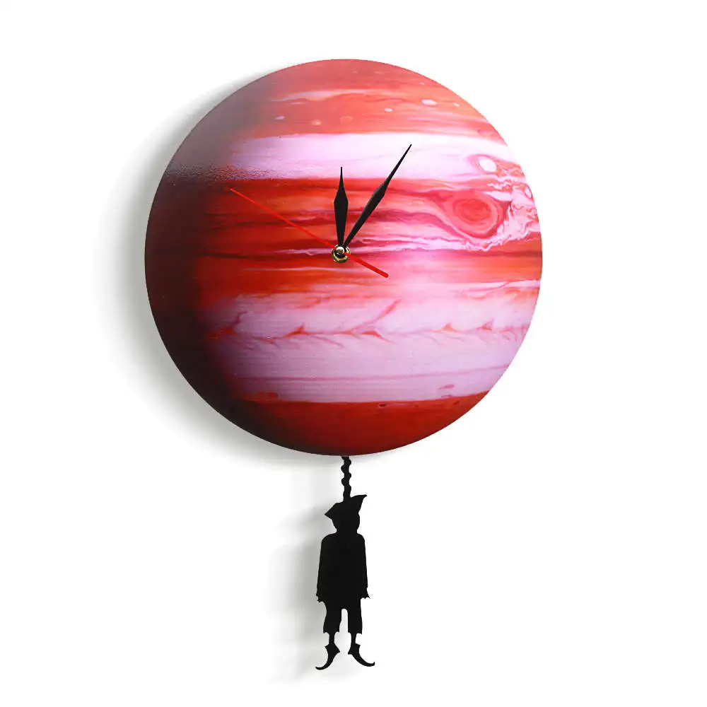Космические маятниковые качающиеся настенные часы на Jupiter Planet 3D современный