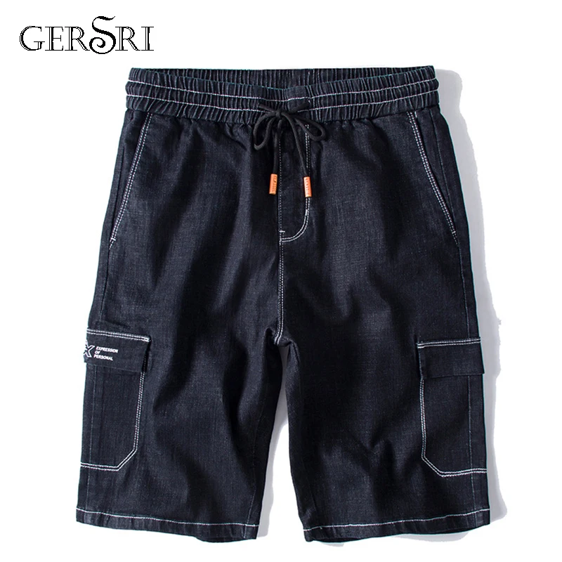 Gersri мужские CottonThin из джинсовой ткани с рюшами Короткие штаны Новые модные летние