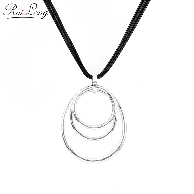 Ожерелье чокер из цинкового сплава винтажная многослойная Подвеска Натуральной