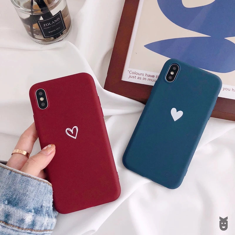 Для Apple iPhone 5 5S SE 6 6G 6s 7 8 Plus 7Plus 10 X XR Xs Max Love Heart Матовый Мягкий ТПУ Силиконовый противоударный чехол для телефона