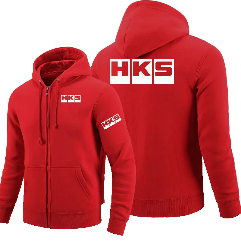 Толстовки на молнии с логотипом HKS, флисовая толстовка с капюшоном и длинным рукавом, мужская куртка на молнии, толстовка