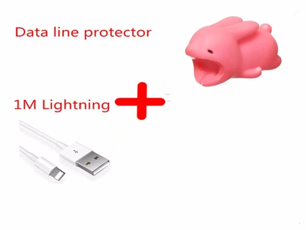 USB кабель для телефона для IPhone XS Max XR X 8 7 6 IPad Air 2 Мобильный телефон Быстрая зарядка с кабелем намотки милые животные укусы - Цвет: Duck
