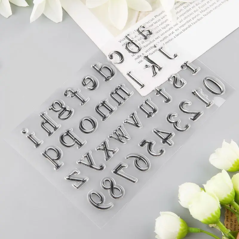 Алфавит силиконовый прозрачный Печатный штамп DIY Скрапбукинг рельефная