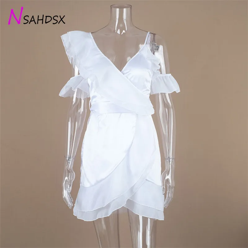 Женское платье vestido de festa с оборками и открытыми плечами женское высокой талией