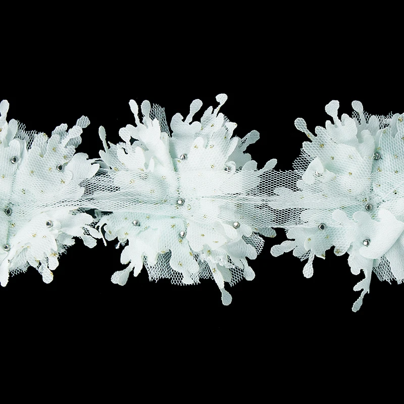 Кружевные 3D патчи с цветочной аппликацией Украшенные бусинами 5 ярдов|craft label|craft