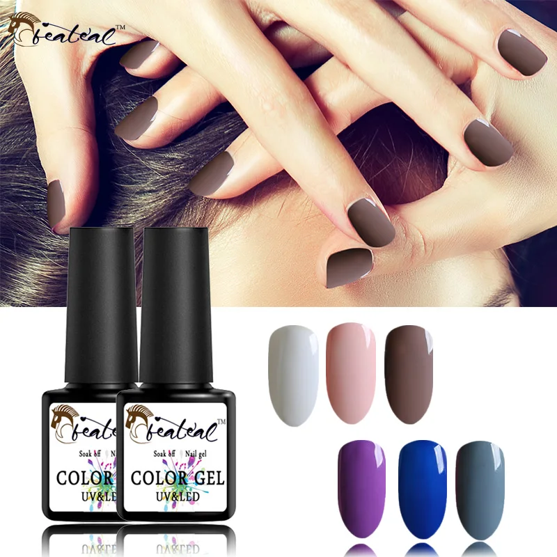 Шоколадный Цветной Гель лак УФ замачиваемый светодиодный коричневый гель для