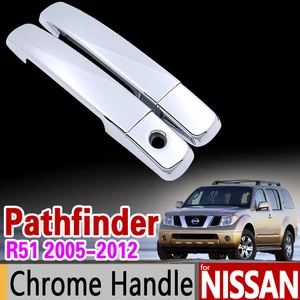 Хромированная накладка на дверную ручку, Набор накладок для Nissan Pathfinder R51 2005 2006 2007 2008 2009 2010 2011 2012, аксессуары, наклейки