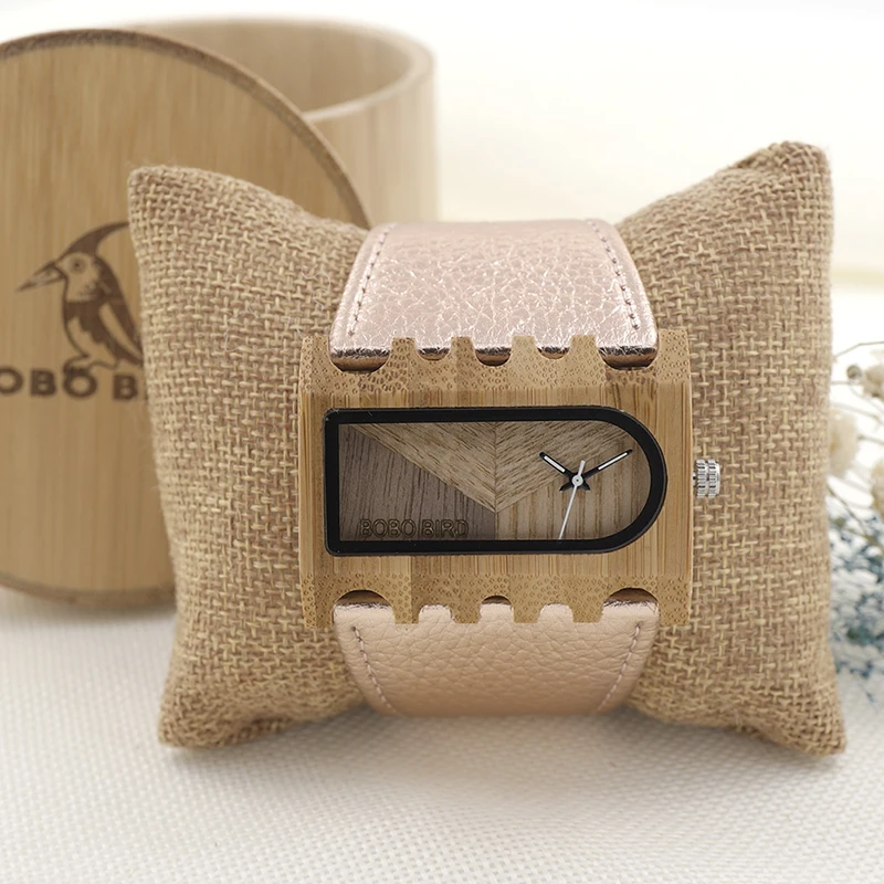 Женские кварцевые часы BOBO BIRD деревянные из натуральной кожи модные брендовые