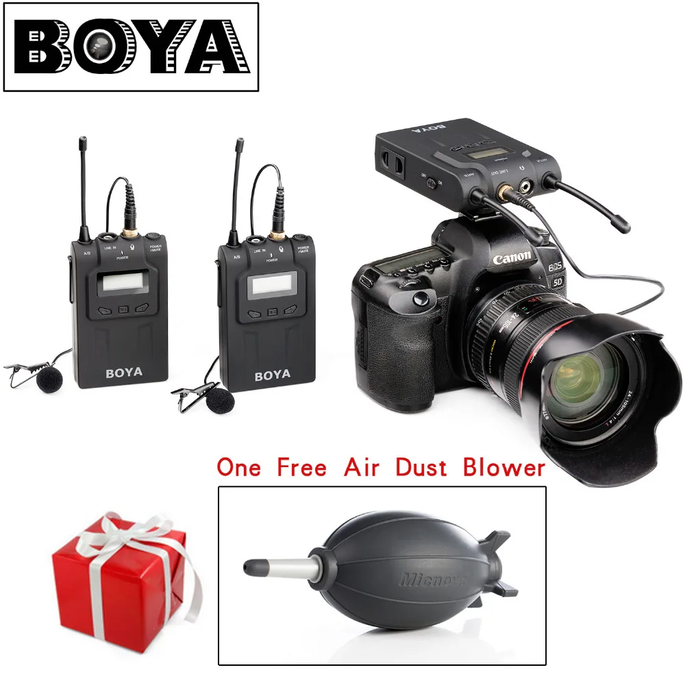 BOYA DTUM48C UHF двойной беспроводной петличный микрофон Systerm Lav интервью Mic 2