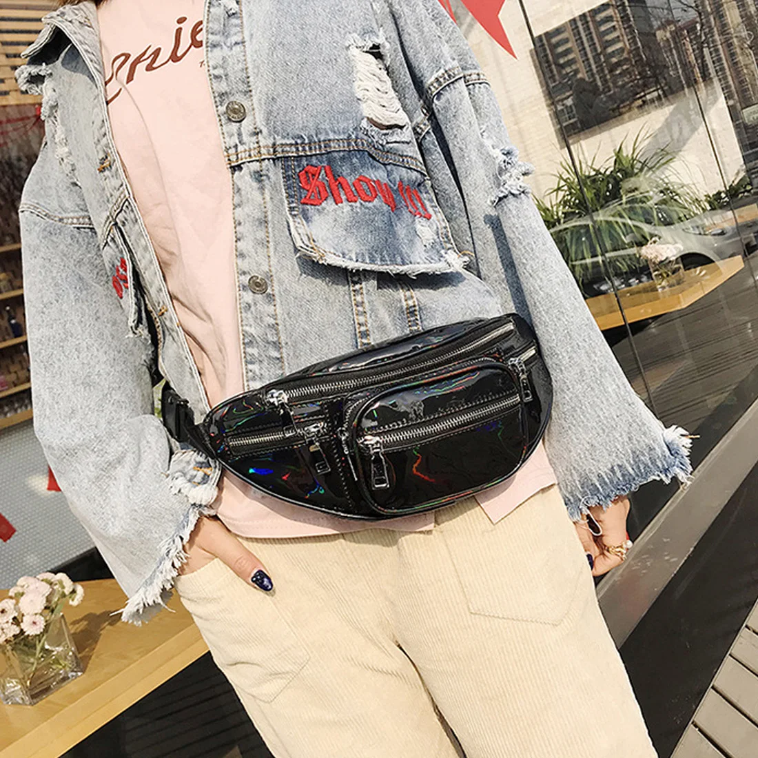 Лазерный Single сумка модная Креста тела пакет Грудь Сумка розовый|Беговые сумки| |