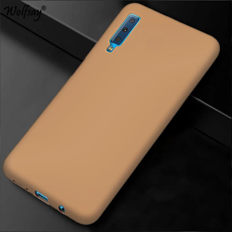 Чехол для Samsung Galaxy A7 2018 мягкий матовый защитный чехол из ТПУ телефона бампер |