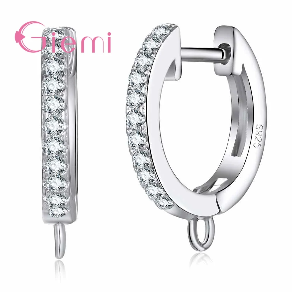 

Женские серьги-кольца из серебра 925 пробы, с фианитом