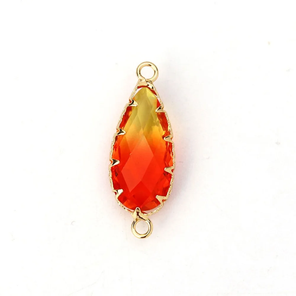 DoreenBeads медные и стеклянные соединители капли цвета золотой фуксии красочные