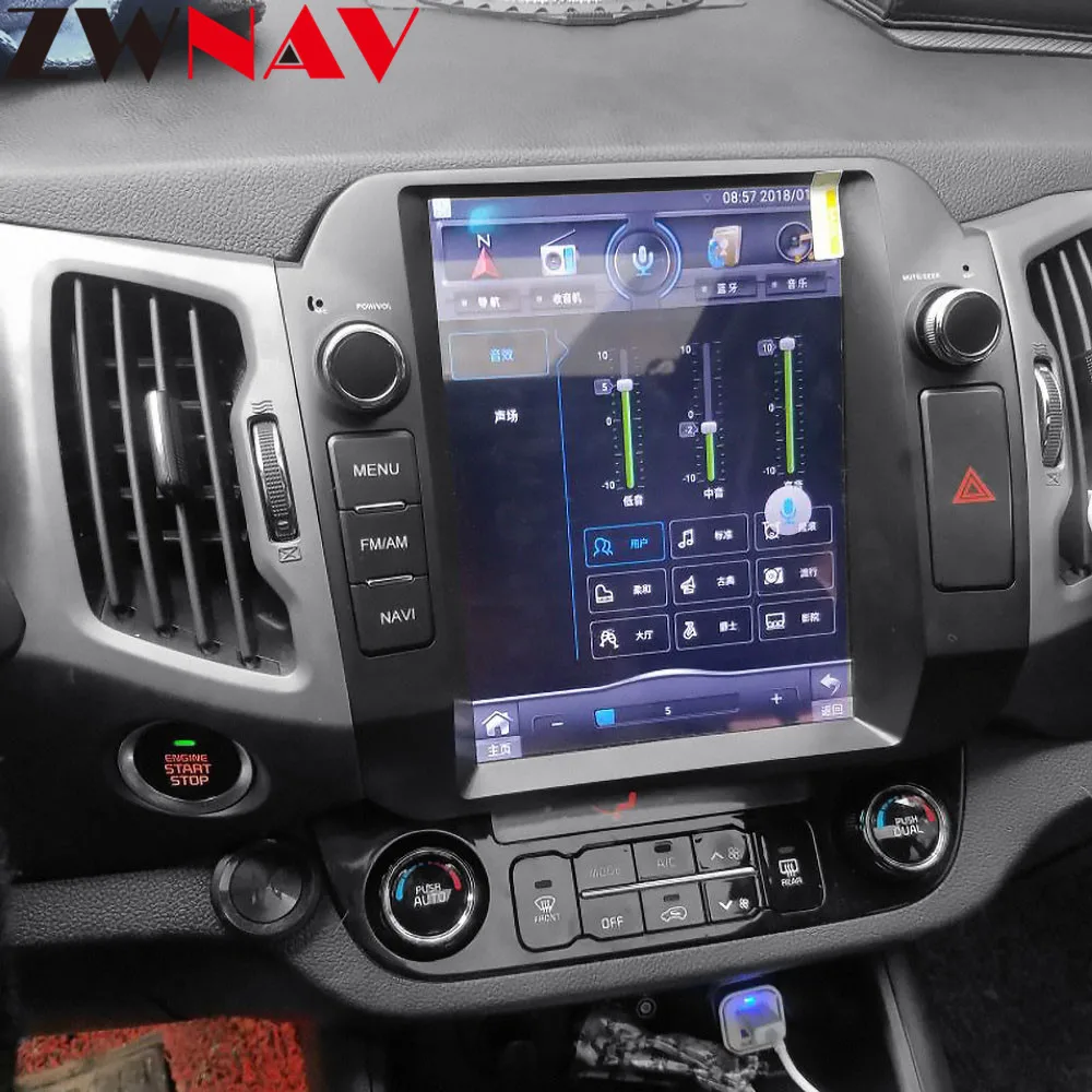 Android 7,1 Тесла экран 10," автомобильный стерео для Kia Sportage R 2010- автоматическое радио GPS навигация видео мультимедийная Главная панель