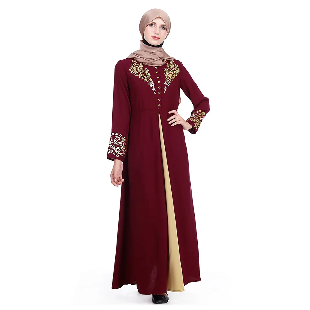 MyBatua Abaya с хиджабом Jilbab мусульманское платье макси женское из полиэстера простое