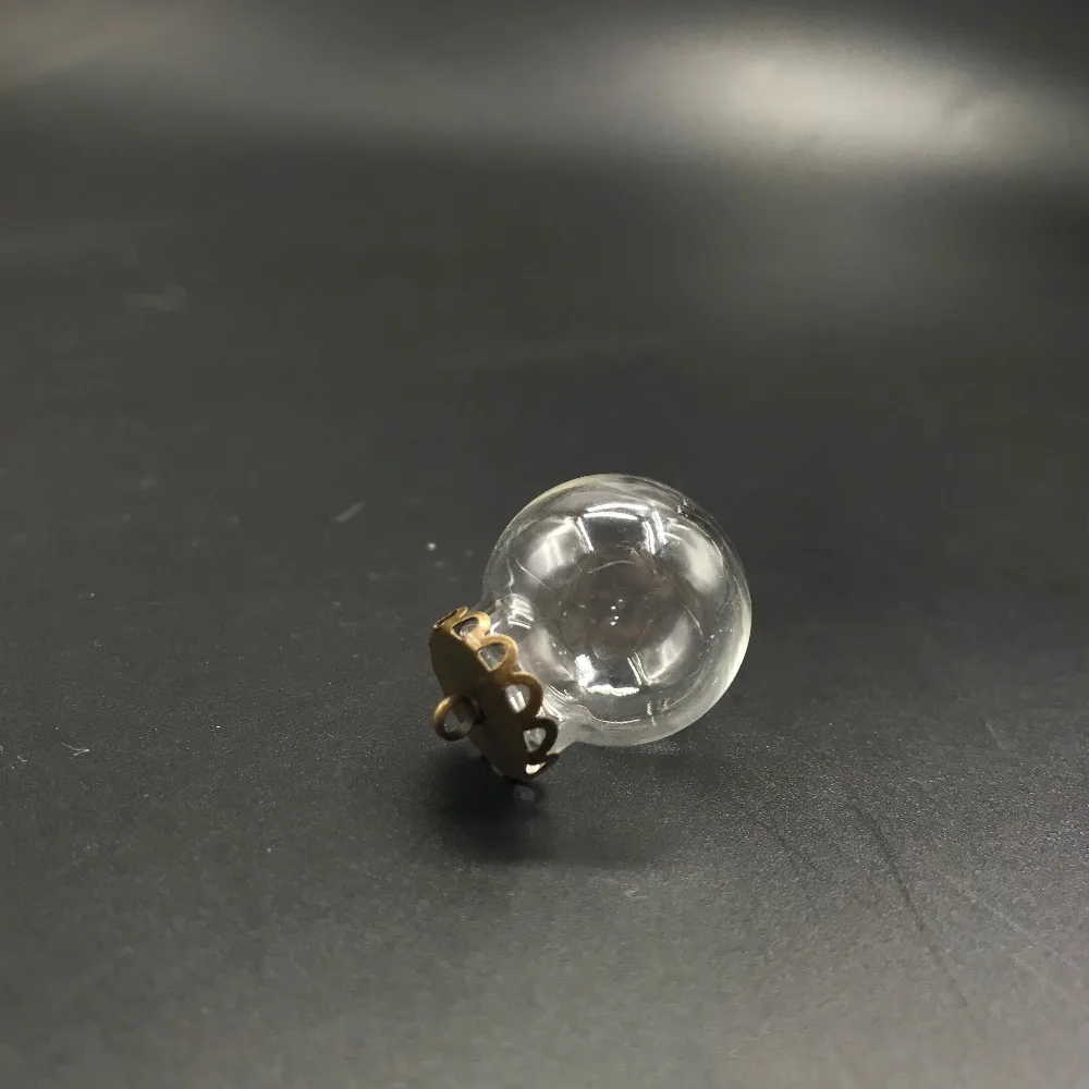 20x12mm Mini Terrarium glass globe bubble bronze base tray necklace lanugo vial pendant DIY wishing bottle wed decor gift 100pcs | Дом и сад