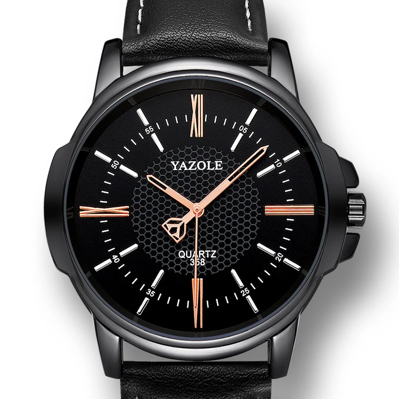 Yazole кварцевые часы Для мужчин от топ бренда роскошные известные наручные Черный