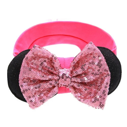 2018 new Boutique Large Sequin Bows Headband Kids Minnie Mouse Ears Glitter Hair Hairbands Girls Accessories 1ps | Детская одежда и