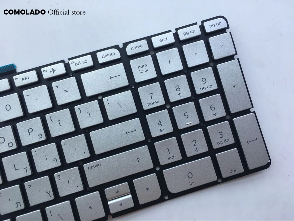 HB Иврит Клавиатура для HP Pavilion 15 ab ak bc 17 ab000 ab100 ab200 15z Серебряная клавиатура с