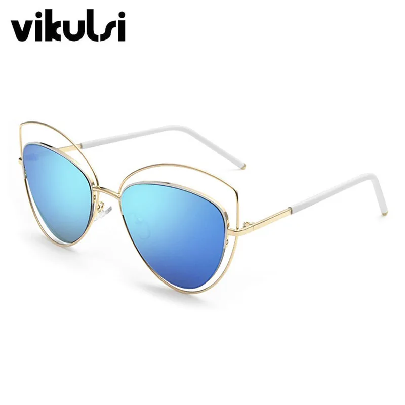 2017 Большие зеркальные розовые солнцезащитные очки кошачий глаз винтажные