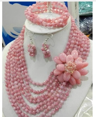 Грановитая рубин бусины нити ожерелья 4 рядов браслет красивые драгоценные камни