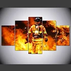 Украшение Плакаты модульная Картина на холсте искусство стены дома 5 Панель пожарный Гостиная современных HD печатные картины в рамке