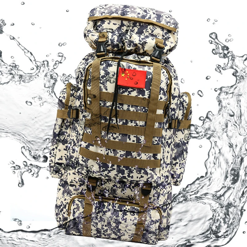 Мужской открытый 70L большой водонепроницаемый рюкзак для альпинизма Кемпинг