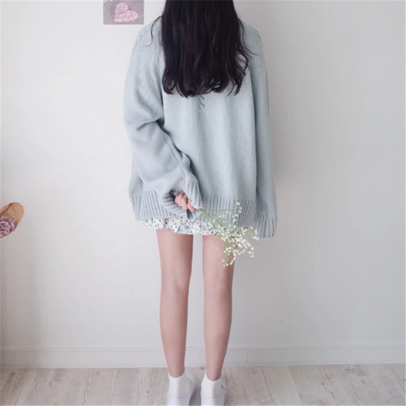 Autumn Korean Style Chic Loose Cardigan for Female Solid All-match Knitting Sweater Casual Long Sleeve Simple Cardigans |