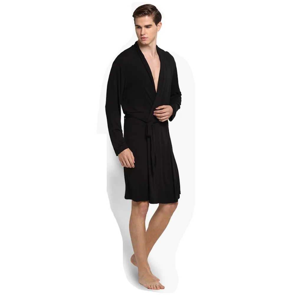 2019 Весна и Лето Плюс Размер модальный халат для мужчин с длинным рукавом тонкий