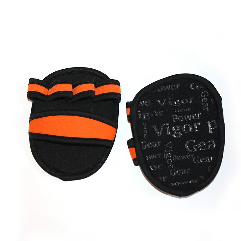 Orange VigorPowerGear 5 мм толстые Нескользящие перчатки для тренировок для подтягивания бар тренажерный зал рукоятки для гантелей захват колодки перчатки для тяжелой атлетики - Цвет: Orange