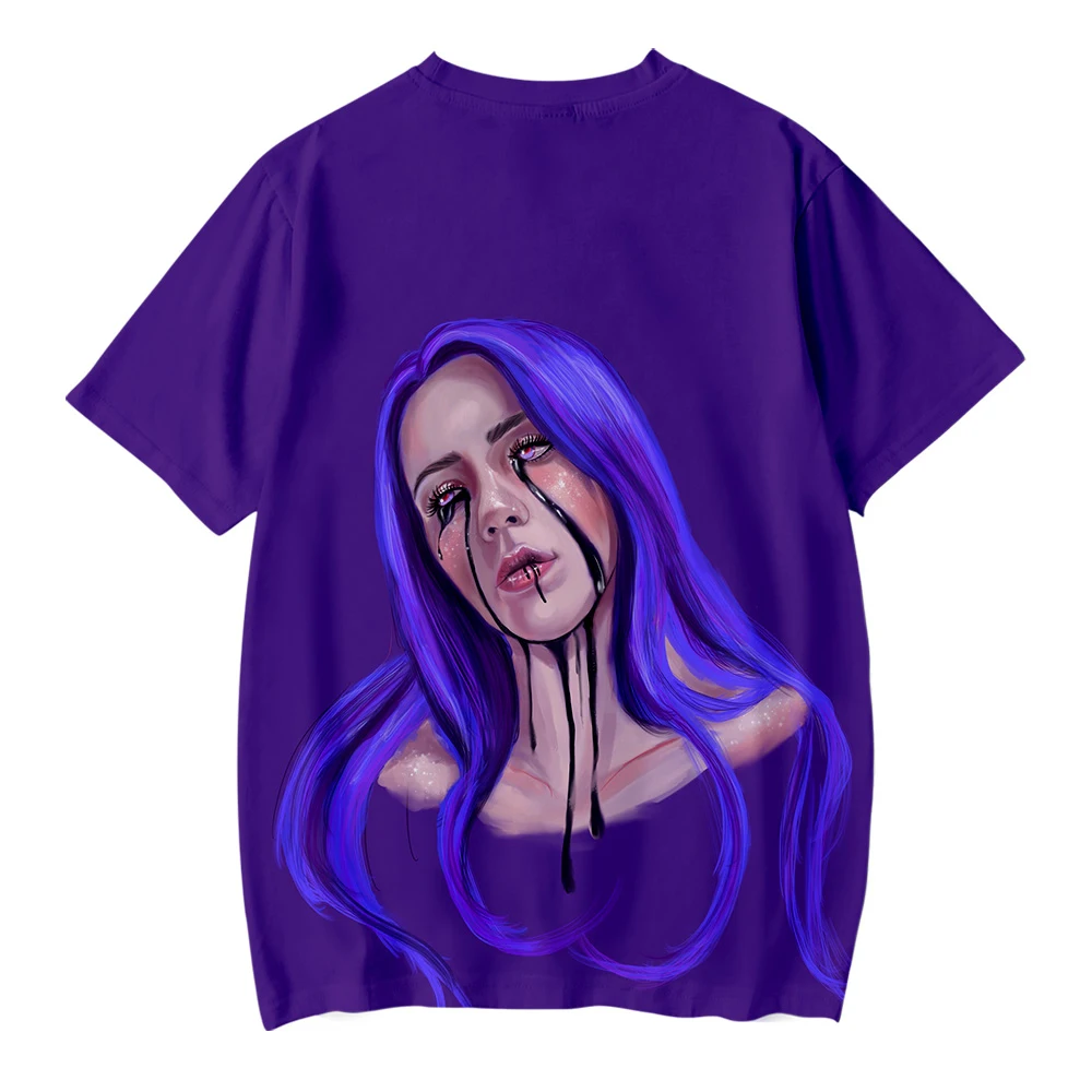 Лидер продаж новая крутая одежда с 3D принтом Billie Eilish футболка Повседневная