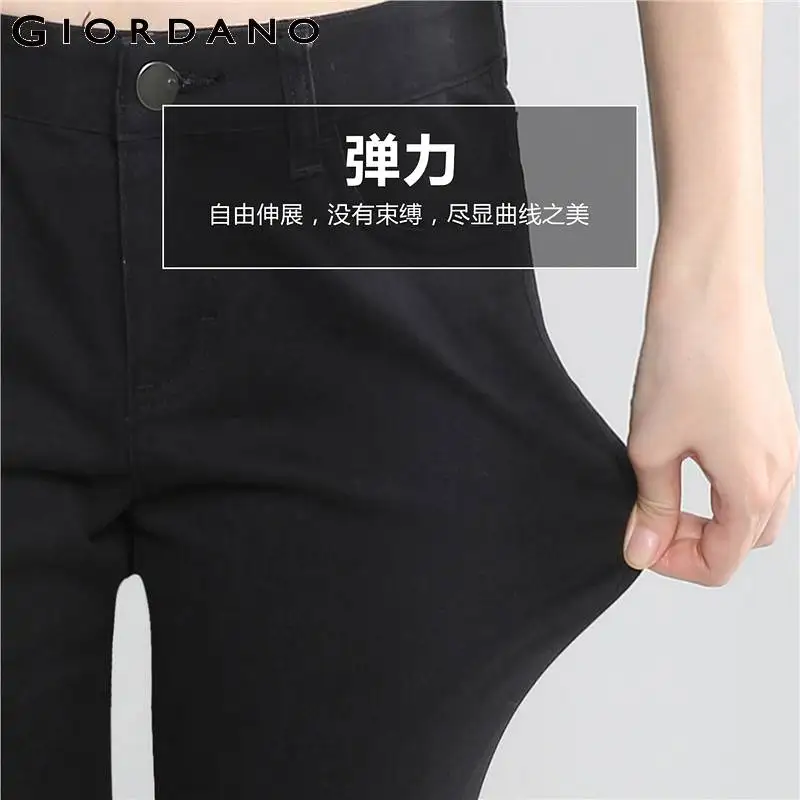 Kopen Giordano Vrouwen Broek Vrouwen Rekbare Fleece Gevoerde Slim Fit Casual Broek Vrouwen Warm Smooth Zip Fly Broek Vrouwen Herfst Vrouwelijke