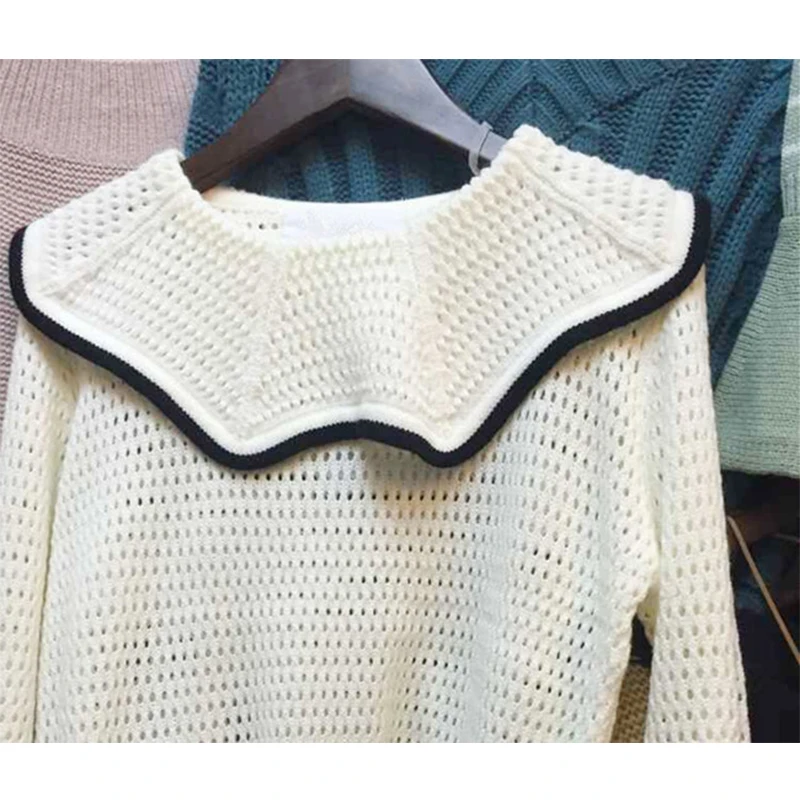 рыхлый стиль Элегантный трикотаж осень-зима свитер пуловер женщин топы Тонкий O