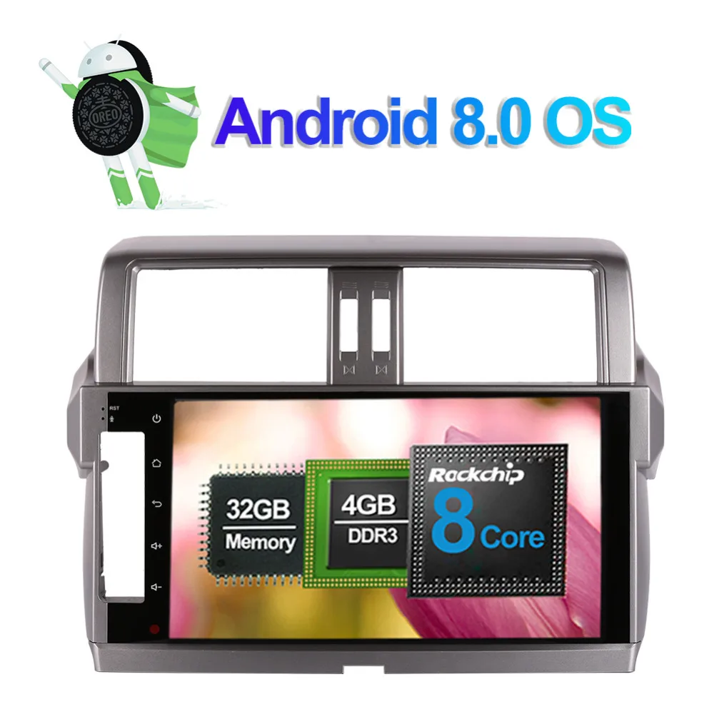 Автомобильный радиоприемник 10 1 дюймов Android 8 0 Восьмиядерный 4 Гб ОЗУ IPS экран