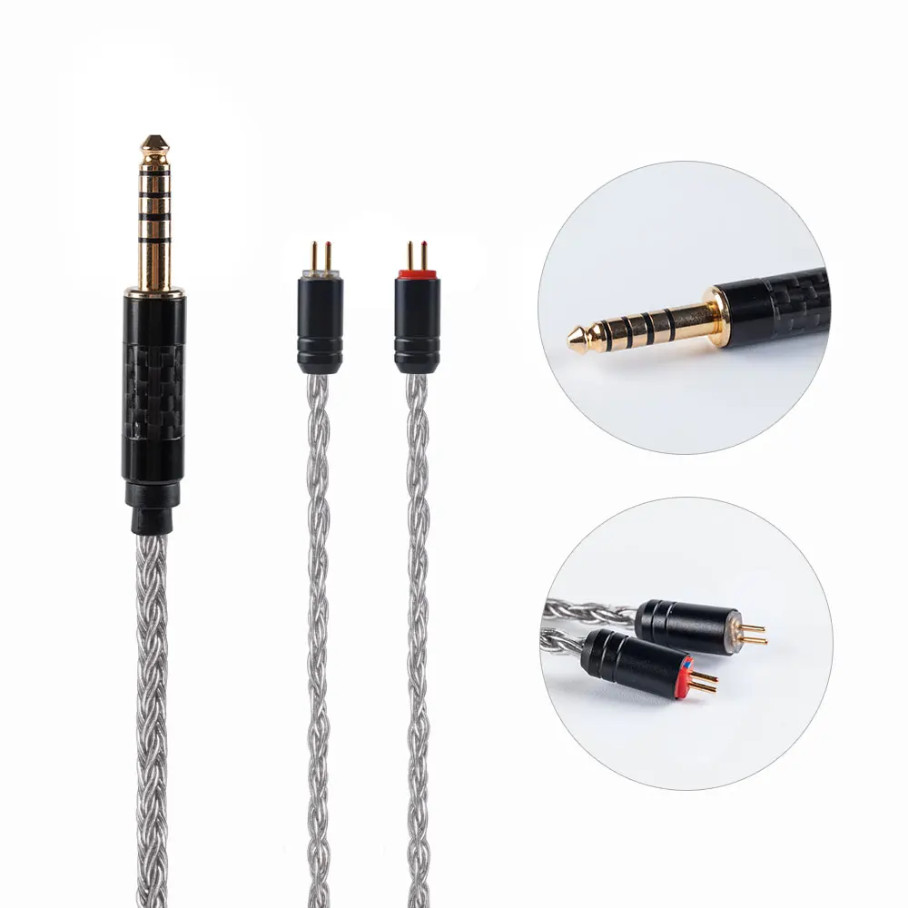 2PIN 4.4 HiFiHear 16 Core посеребренный кабель 2,5/3,5/4,4 мм балансный кабель с MMCX/2pin/QDC разъем для C12 KZZS10 PRO ZSX BLON BL03 - Цвет: 2PIN 4.4