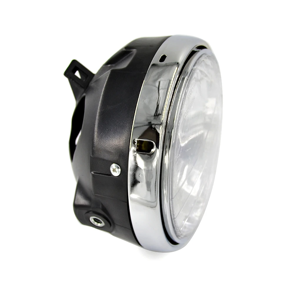 Настраиваемая Передняя мотоциклетная круглая хромированная галогенная фара для